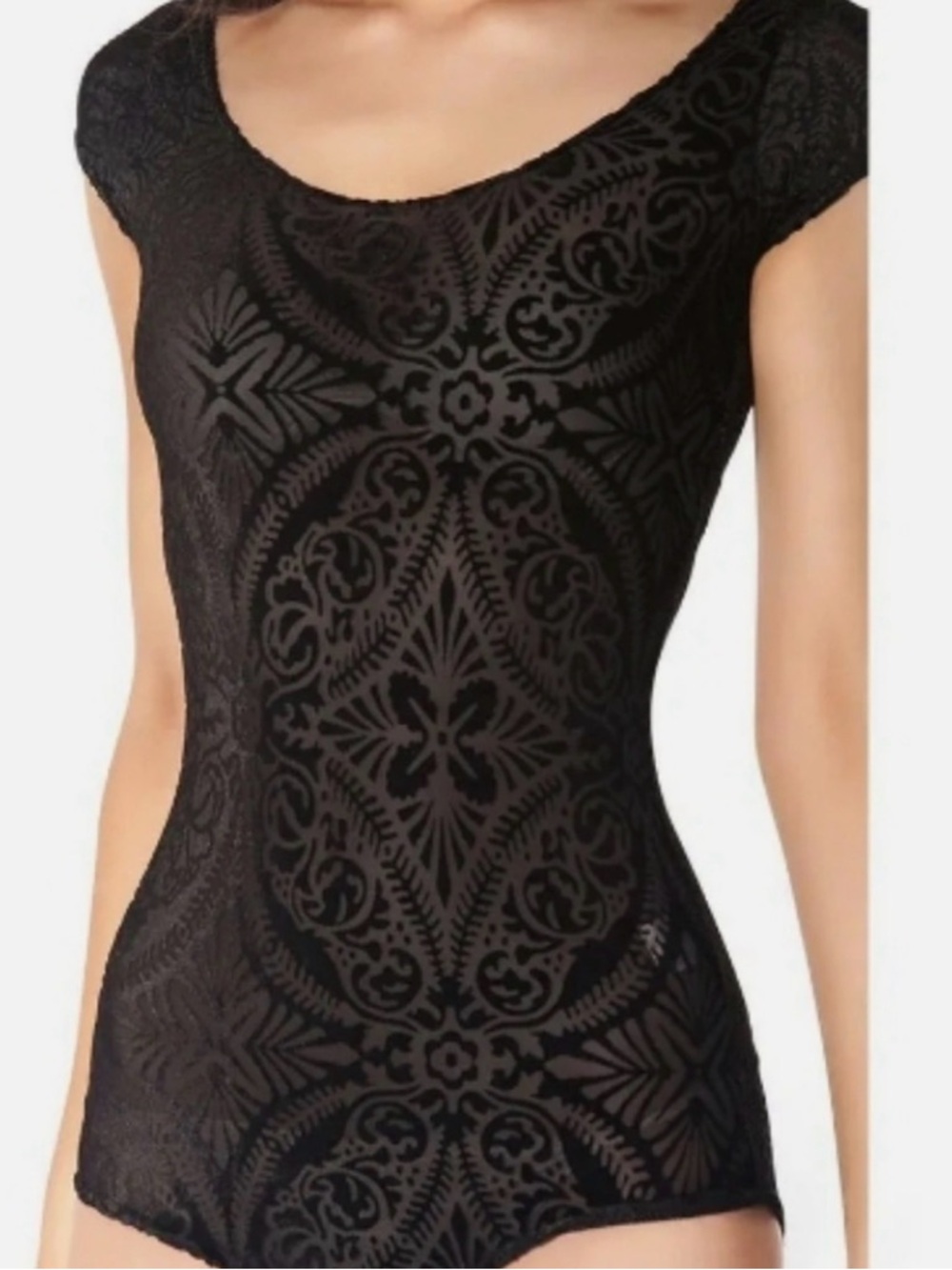 Blackmilk velvet burnout bodysuit, Small, Blackmilk